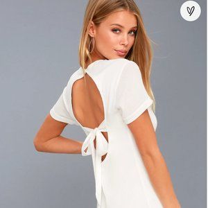 Lulu's Vacay Days White Backless Shift Dress sz Small